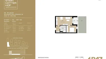 Expose Erstbezug in Neubauwohnung (44m²) mit Garten (23m²) und Einbauküche zu vermieten (provisionsfrei)