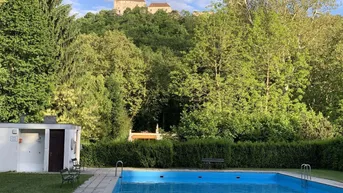 Expose Wohnen im Schlosspark Seebenstein nahe Wien - Mitten im Park mit Pool