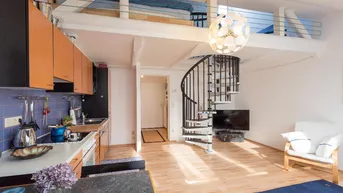 Expose Sonnige Dachterrassenwohnung, Lang-/Kurzzeitmiete, 1,5 Zimmer neben Schönbrunn, U4/U6, komplett ausgestattet u möbliert