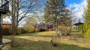 Weitläufiger Gartenbereich mit altem Baumbestand und Blick auf die Umgebung.