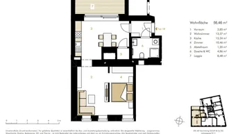 Expose ERSTBEZUG + Traumhafte 2-Zimmer-Wohnung mit großer Küche 15,24m² in 1200 Wien/Grenze 1090 Wien + Loggia 8,48 m² + 400m U4 Friedensbrücke entfernt