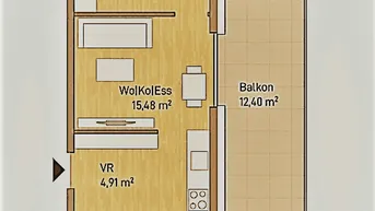 Expose Wohnen in Graz, Eggenberg - Moderne Anlegerwohnung (37m²) mit Balkon! Provisionsfrei!