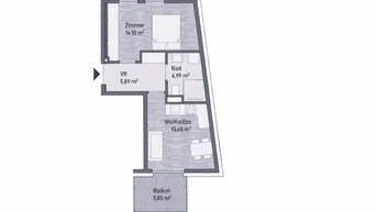 Expose Neubauprojekt in Graz, Jakomini - Moderne Anlegerwohnung (38m²) mit Balkon! Provisionsfrei