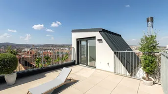 Expose CITY VIEW &amp; STYLE II MODERNE DACHGESCHOSSWOHNUNG II PANORAMAFENSTER II TERRASSE + DACHTERRASSE MIT TRAUMBLICK II NÄHE UHLPLATZ II ANLEGERPREIS
