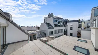 Expose Erstbezug Innenhof Dachterrassenwohnung | Ca. 30m² Freiflächen | 2 Minuten zur Mariahilferstr. | 2 Minuten zur U6 und U3