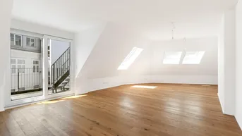 Expose LOFTARTIGE NEUBAUWOHNUNG MIT BALKON AUF WOHNEBENE UND DACHTERRASSE II ERSTBEZUG II NÄHE SIEBENBRUNNENPLATZ II