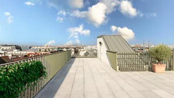 Expose JETZT PROVISIONSFREI | ERSTBEZUG | PENTHOUSE mit ca. 59 m² PANORAMA-DACHTERRASSE | 4-Zimmer | TG-Stellplatz optional | Nachhaltiges Wohnbauprojekt