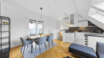Expose Stylische DG-WOHNUNG mit über 50m² TERRASSENFLÄCHE | RUHELAGE | Ca. 2 Min. zur U4 SCHÖNBRUNN | Ca. 15 Min. in den 1. Bezirk