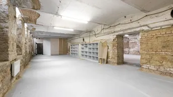 Expose 165 m2 Souterrain LAGER in der EMBELGASSE // zugehöriges WC + DUSCHE