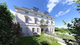 Expose Historische Villa Seutter | sanierungsbedürftige 3 Zimmer-Gartenwohnung mit Atrium in Grünruhelage nähe U-Bahn | 4,40m Raumhöhe