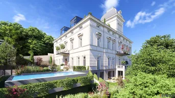 Expose Herrschaftliche Wohnung in historischer Villa | über 440m² Garten &amp; möglicher Infinity Pool | ca. 4,40 m Raumhöhe | sanierungsbedürftig | U-Bahnnähe
