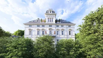 Expose WIENTALBLICK | helle Wohnung in der historischen Villa mit 4,4m Raumhöhe &amp; Blick auf Linde | sanierungsbedürftig | Balkon geplant + Gartenoption |