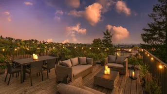 Expose MINI VILLA AM HACKENBERG MIT CA. 37m² DACHTERRASSE UND IMPOSANTEM WEITBLICK AUF DIE CITY - EIGENGRUND IM KLEINGARTEN - GANZJÄHRIG BEWOHNBAR