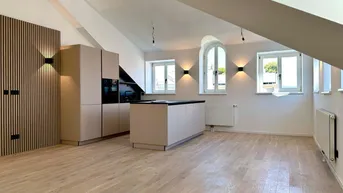 Expose #SQ - AUGARTEN - STYLISCHE DG-WOHNUNG BEIM GAUßPLATZ &amp; NÄHE DONAUKANAL (U4) mit FERNBLICK [ERSTBEZUG]