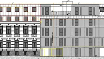 Expose GERSTHOF - Bauträger aufgepasst: Baubewilligtes Projekt (41 Wohnungen, 1 Büro, 1 Atelier und 17 Abstellplätze) in sehr guter Lage