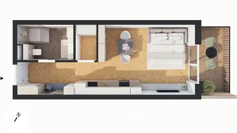 Expose Hochwertige 1-Zimmer Neubau-Wohnung mit Balkon (W05)