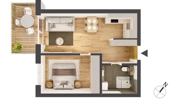 Expose Hochwertige 2-Zimmer Dachgeschoss Wohnung HW20