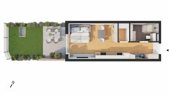 Expose Hochwertige 1-Zimmer Neubau-Gartenwohnung (W02)