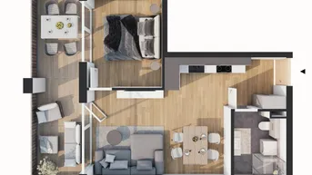 Expose Hochwertige 2-Zimmer Dachgeschoss-Wohnung mit Terrasse EW10