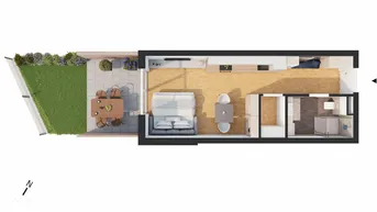 Expose Hochwertige 1-Zimmer Neubau-Gartenwohnung (W01)