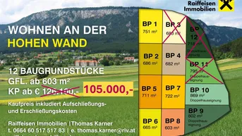 Expose Wohnen an der Hohen Wand - noch 10 Grundstücke, zum Teil auch für Doppelhäuser!