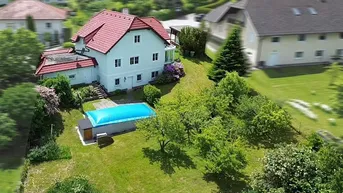 Expose Landsitz in unmittelbarer Nähe zu Steyr mit großem Garten, Pool, Doppelgarage und Carport