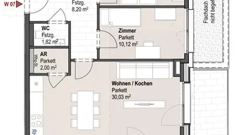 Expose Sportplatzstraße W7: Exklusive Dachgeschosswohnung mit großem Eckbalkon in sonniger Lage