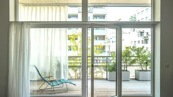 Expose Terrassenwohnung mit tollen Gemeinschaftsflächen und Sauna im Sonnwendviertel zu vermieten