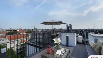 Expose VIDEO: 360°-Ausblick auf Wien: Hochwertige 2-Zimmer-Wohnung mit Klima plus 2 private Dachterrassen!