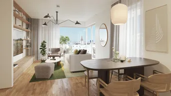 Expose „Village im Dritten – PEAK HOMES“ Provisionsfreie helle 3-Zimmer Balkonwohnung (Erstbezug!) Top 45
