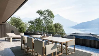 Expose Bühne frei für See, Sonne und Berge!Terrassenwohnung in Steinbach am Attersee mit privatem Seezugang