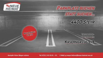 Expose LASSEN SIE IHR AUTO NICHT IM REGEN STEHEN! - TIEFGARAGENPLÄTZE IN STEYR (Solaris am Tabor) ZU VERMIETEN!