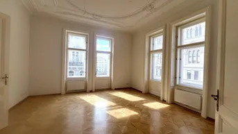 Expose UNBEFRISTET - Repräsentative 9-Zimmer Altbauwohnung mit Balkon und Blick auf das Rathaus – ca. 293 m² in bester Innenstadtlage - auch ideal als Büronutzung