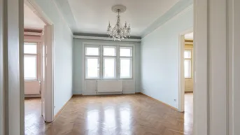 Expose U-BAHNNÄHE: ALTBAUCHARME: 4-Zimmer-Wohnung in hohem Liftstock und Ausblick