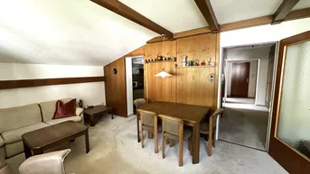 Expose 5753 Saalbach : Gelegenheit !! meine eigene Wohnung ! 55m²; 2 Zimmer- Dachgeschoß Wohnung, möbliert, sehr ruhig, Lift im Haus, Parkplatz