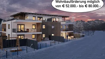Expose "Green Base" - Wohnen im Grünen, Neubau 2-Zimmerwohnung, großer Balkon, ausgezeichnete Lage in Maishofen, Wohnbauförderung mögl.