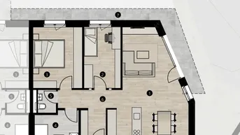 Expose Wohnen am Schlosspark: Neubau 3-Zimmer Wohnung mit Garten