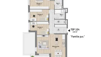 Expose Alles drin. Moderne 4-Zimmer Wohnung mit Balkon für anspruchsvolle Familien. Nahe der Alten Donau