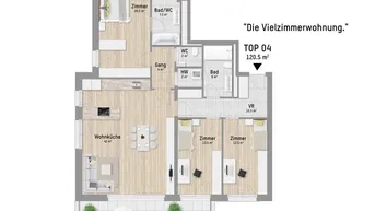 Expose Sonnige Aussichten. Eleganter 4-Zimmer Eigentum mit Süd-Balkon. 290m von der Alten Donau entfernt