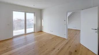 Expose Für Sonnenanbeter:innen. Sagenhaftes 3-Zimmer Penthouse mit 2 Terrassen und Deckenkühlung im Grünen
