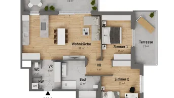 Expose 3 Zimmer, 2 Terrassen, 1 Wohntraum - nahe Donau Zentrum und unweit der oberen Alten Donau