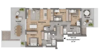 Expose 1210, Langenzersdorfer Straße, In Strebersdorf am Fuße des Bisambergs, 4-Zimmer-Eigentumswohnung 