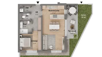 Expose 1210, Langenzersdorfer Straße, In Strebersdorf am Fuße des Bisambergs, 2-Zimmer-Eigentumswohnung 