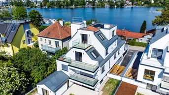 Expose Wohnen deluxe. Prachtvolle 2-stöckige Dachgeschosswohnung mit 167 m² in absoluter Bestlage an der Alten Donau