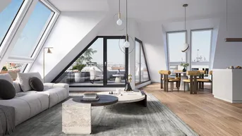 Expose Luxuriöse, lichtdurchflutete Dachgeschoß-Maisonette mit 2 großzügigen Terrassen