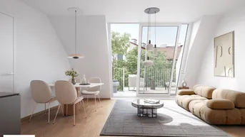 Expose The Temptation: Smarte 2-Zimmer-Dachgeschoßwohnung mit großzügiger Terrassenfläche mit Blick in den ruhigen Innenhof