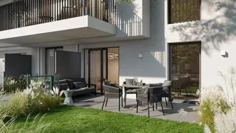 Expose Die Symbiose: Ihre Traum-Gartenwohnung - 2 Zimmer-Erstbezug in ruhiger Lage