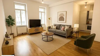 Expose Potentieller Balkon in den begrünten Innenhof - Ruhige 3-Zimmer-Altbauwohnung - in Top-Lage des 3. Bezirks