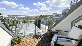 Expose Traumblick! Urbanes Wohnen– 1,5-Zimmer-Juwel im 7. Bezirk mit riesiger Dachterrasse
