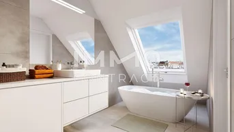 Expose Wohnen im Dachgeschoß! 3 Zimmer, 2 Bäder en-suite! NEUBAU!